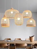 Axyaa Rattan Chandelier: Unique Lampshade Art for Home, Restaurant, Hotel