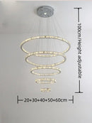 Axyaa Circular Crystal Chandelier LED Light for Luxury Homes