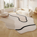 Axyaa Fluffy Cream Bedroom Rug Soft Floor Mat for Cozy Home Decor