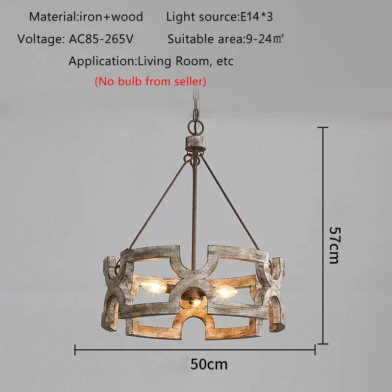 Axyaa Rustic Wood Chandelier for Living Room, Dining Room, Shop & Restaurant