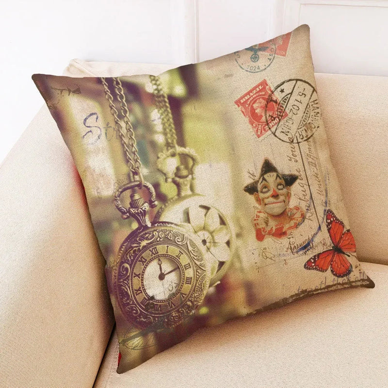 Retro Design Linen Pillowcase for Living Room & Bedroom by Axyaa