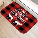 Axyaa Red Plaid Print Door Mat: Non-Slip Home Kitchen Bathroom Carpet