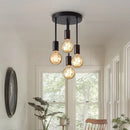 Axyaa Black Modern 4-E27 Base Ceiling Light for Bedroom, Kitchen, Hallway - Bulbs Not Included