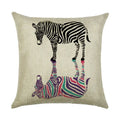 Axyaa Animal Linen Pillowcase for Bedroom Sofa Chair - Decorative Cushion Cover