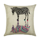 Axyaa Animal Linen Pillowcase for Bedroom Sofa Chair - Decorative Cushion Cover