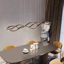 Axyaa LED Wavy Lines Chandelier Ceiling Light Fixture for Dining Room, Nordic Home Decor