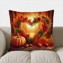 Axyaa Autumn Leaves & Pumpkins Decor Pillow Cover for Sofa Bedroom Car