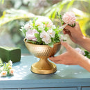 Axyaa Gold Metal Urn Vases Set of 10 Vintage Table Flower Arrangement Pots