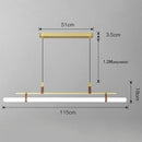Axyaa LED Long Tube Chandelier Black/Gold Leather Acrylic Pendant Light