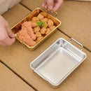 Axyaa Stainless Steel Food Storage Tray with Handle - Silver/Gold Pan BBQ Sushi Dish