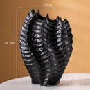 Axyaa Irregular Paths Ceramic Vase - Abstract Design for Flower Arrangements & Home Decor