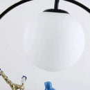 Axyaa Rotundity Iron Art Floor Lamp LED Glass Lampshade Creative Study Living Room Bedroom