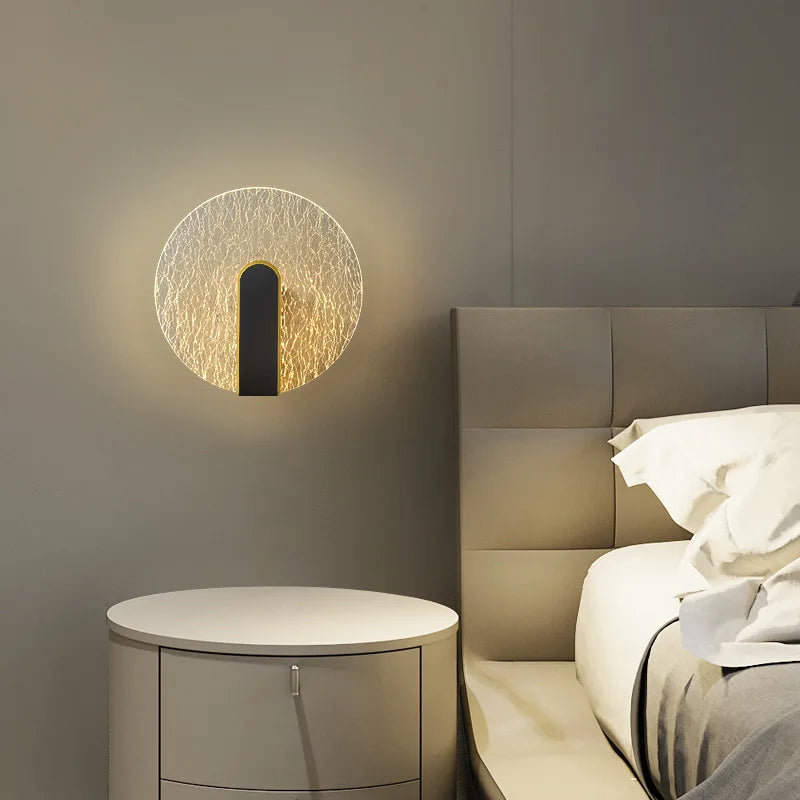 Axya Luxury LED Wall Sconce Light with Creative Crack Design and Acrylic Lampshade