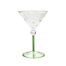 Axyaa 5oz Ice Cream Cocktail Glass Cups with Green Stem