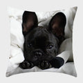 Axyaa French Bulldog Polyester Cushion Cover - Modern Sofa Throw Pillow Cover