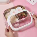 Axyaa Cute Rabbit Lunch Box: Stainless Steel Bento with 2 Grids & Leak-proof Design