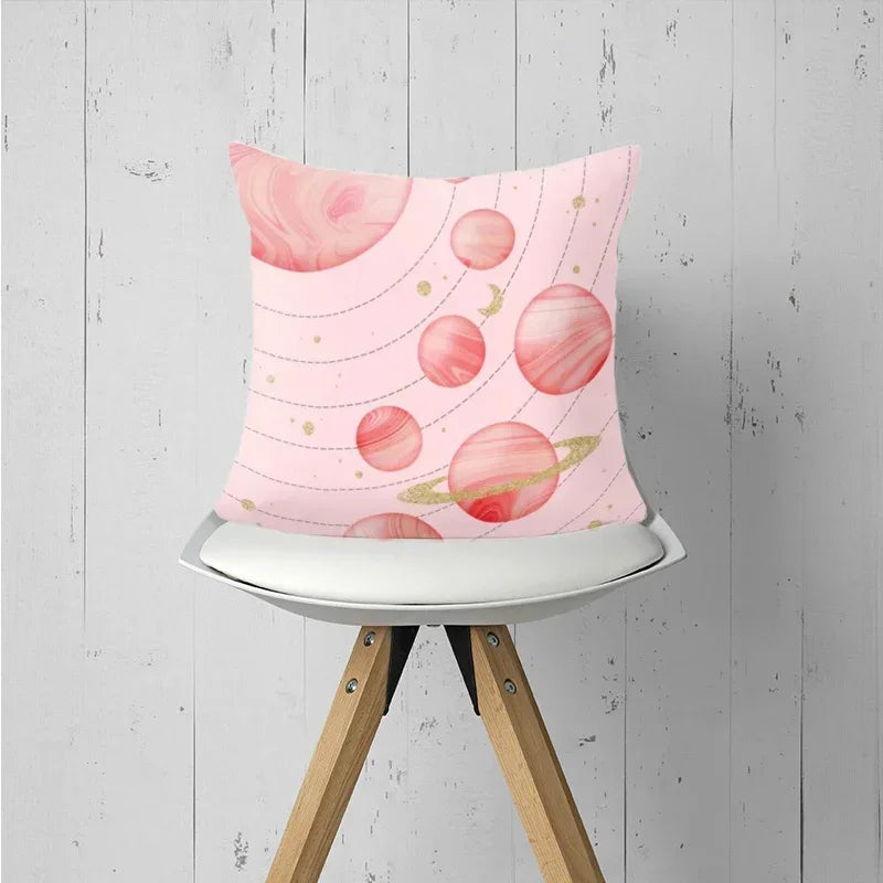 Axyaa Pink Psychedelic Landscape Print Pillowcase for Bedroom Living Room