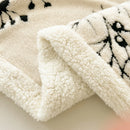 Axyaa Nordic Floral Jacquard Fleece Throw Blanket: Soft & Warm Plush Sofa Bed Cover