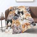 Luxurious Cat Print Flannel Blanket by Axyaa: Perfect for Cat Lovers and Toddlers