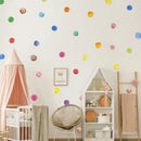 Axyaa Colored Polka Dots Baby Wall Decals - Creative Vinyl Stickers for Nursery Room