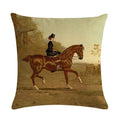 Axyaa Retro Horse Print Cushion Cover for Home Decor 45x45cm