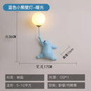 Axyaa Bear Wall Lamp: Kids Bedroom Moon Light Fixture with 3D Printing.