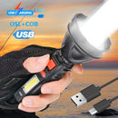 Axya Rechargeable LED Tactical Flashlight Waterproof Torch & Battery