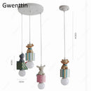 Axyaa Kids Animal Pendant Lamp: Rabbit Lion Cat Ceiling LED Lighting Gift