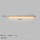 Axyaa Minimalist Wood Wall Lamp Straight Strip Design for Bedroom Bedside