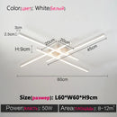 Axyaa Black Chandelier Square LED Ceiling Lamp - Nordic Minimalist Creative Strip Lights