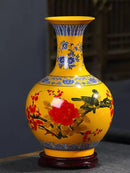 Axyaa Blue & White Porcelain Vase for Home Decor with Dracaena Sanderiana