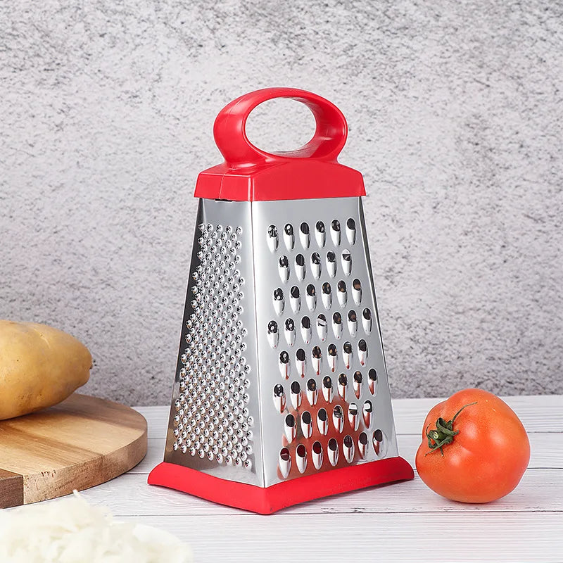 Axyaa 4-Sided Stainless Steel Grater Kitchen Gadget for Vegetables, Cheese, Potatoes