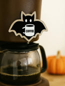 Axyaa Wood Bat Decorative Stickers, Cute Coffee-Loving Design