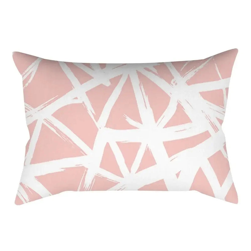 Axyaa Pink Geometric Stripes Pillow Cover for Home Decor and Living Room