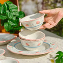 Axyaa Strawberry Hand-painted Ceramic Tableware Set for Household Dinner Plates
