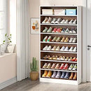 Axyaa 9-Tier Wood Shoe Storage Cabinet for 40-45 Pairs, 70.8'' Tall with Open Shelves