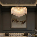 Axyaa Crystal LED Chandelier Ceiling Lights - Modern Golden Pendant Lighting