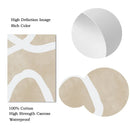 Boho Beige Abstract White Lines Wall Art Canvas Print by Axyaa