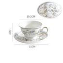 Axyaa Nordic Lace Coffee Mug and Saucers - Vintage Floral Ceramic Teacup