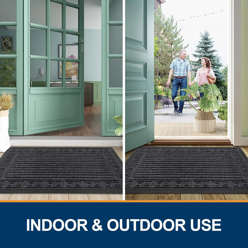 Axyaa Durable Indoor/Outdoor Trapping Doormat: Waterproof, Washable, Low Profile Entry Mat