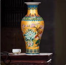 Axyaa Golden Jingdezhen Chinese Enamel Vase Decorations, Home Decor, Living Room, Antique Rack