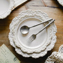 Axyaa French Baroque Relief Dinner Plate Set for Stylish Kitchenware