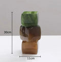 Axyaa Geometric Glass Vase for Stylish Flower Arrangement and Table Decoration