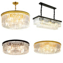 Axyaa Modern Crystal Round Ceiling Chandelier for Luxurious Living Room