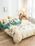 Axyaa Cartoon Print Duvet Cover 220x240 for Adults Kids - Double-sided Comforter Cover
