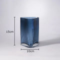 Axyaa Relief Stripe Glass Vase: Modern Minimalism Decor for Flowers, Desk, and Crafts