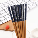 Axyaa Japanese Bamboo Chopsticks Set - 5 Pairs, Food Cat Flower Theme