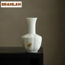 Axyaa Hand-painted Floral Vase: Antique Porcelain Plant Pot for Home Decoration