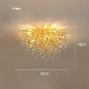 Axyaa Golden Crystal Tear Drop Ceiling Light for Living Room & Bedroom