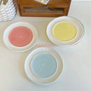 Axyaa Ceramic Dessert Plates: Colorful Underglaze Cake and Dining Plate Set